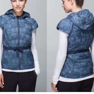 lululemon Blue Hooded Zip-Up Vest 10